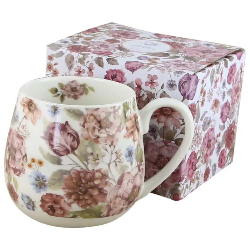 Casă și decorațiuni - Cana portelan 430 ml „Pastel Flowers” in cutie decorativa