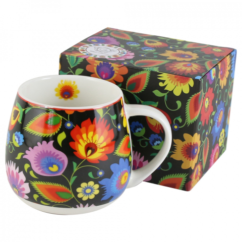 Casă și decorațiuni - Cana portelan 430 ml Etnic in cutie decorativa