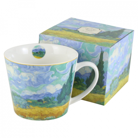 Casă și decorațiuni - Cana portelan 600 ml Wheat Field de V. van Gogh in cutie decorativa