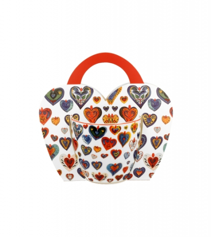 Casă și decorațiuni - Cana portelan Colorful Hearts 460 ml in ambalaj decorativ