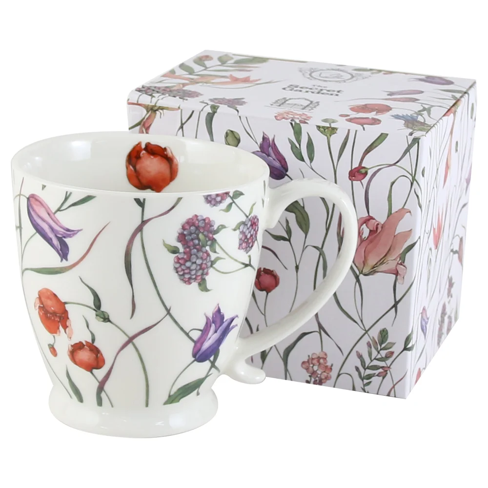 Casă și decorațiuni - Cana portelan Flower Meadow 510 ml in cutie decorativa