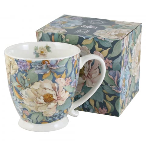 Casă și decorațiuni - Cana portelan Peony Blue 510 ml in cutie decorativa
