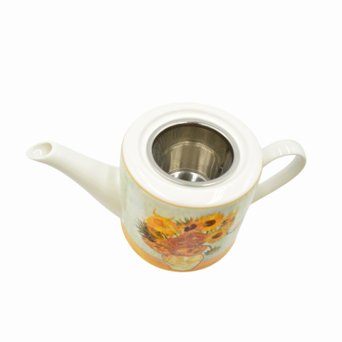 Set ceainic cu 2 cesti farfurioare infuzor metalic si capac Sunflowers Vincent van Gogh [3]