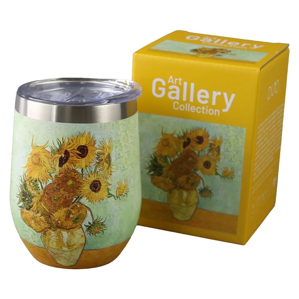 Căni și pahare - Cana termos 330 ml Sunflowers de V. van Gogh in cutie decorativa