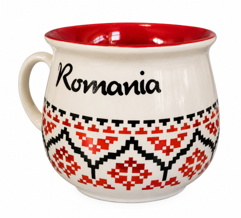Căni și pahare - Cana traditionala din ceramica cu inscriptionare Romania