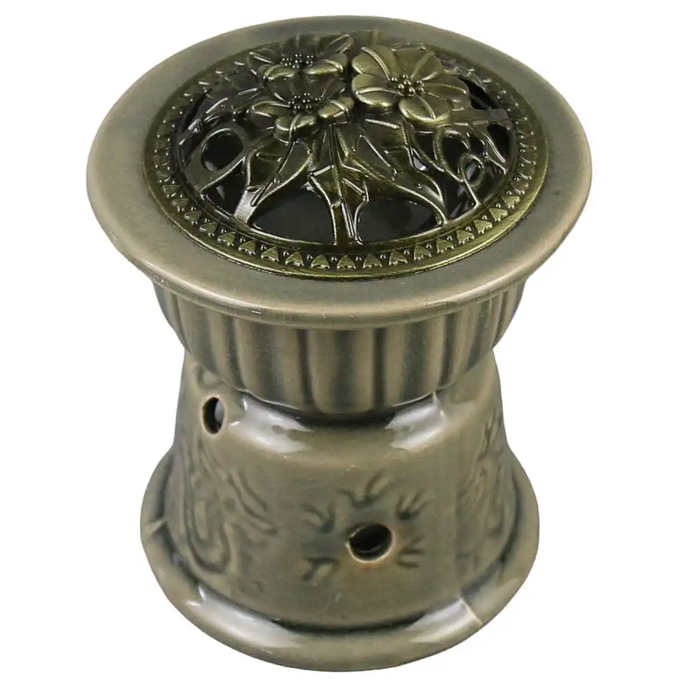 Casă și decorațiuni - Candela aromaterapie din ceramica 10 cm verde
