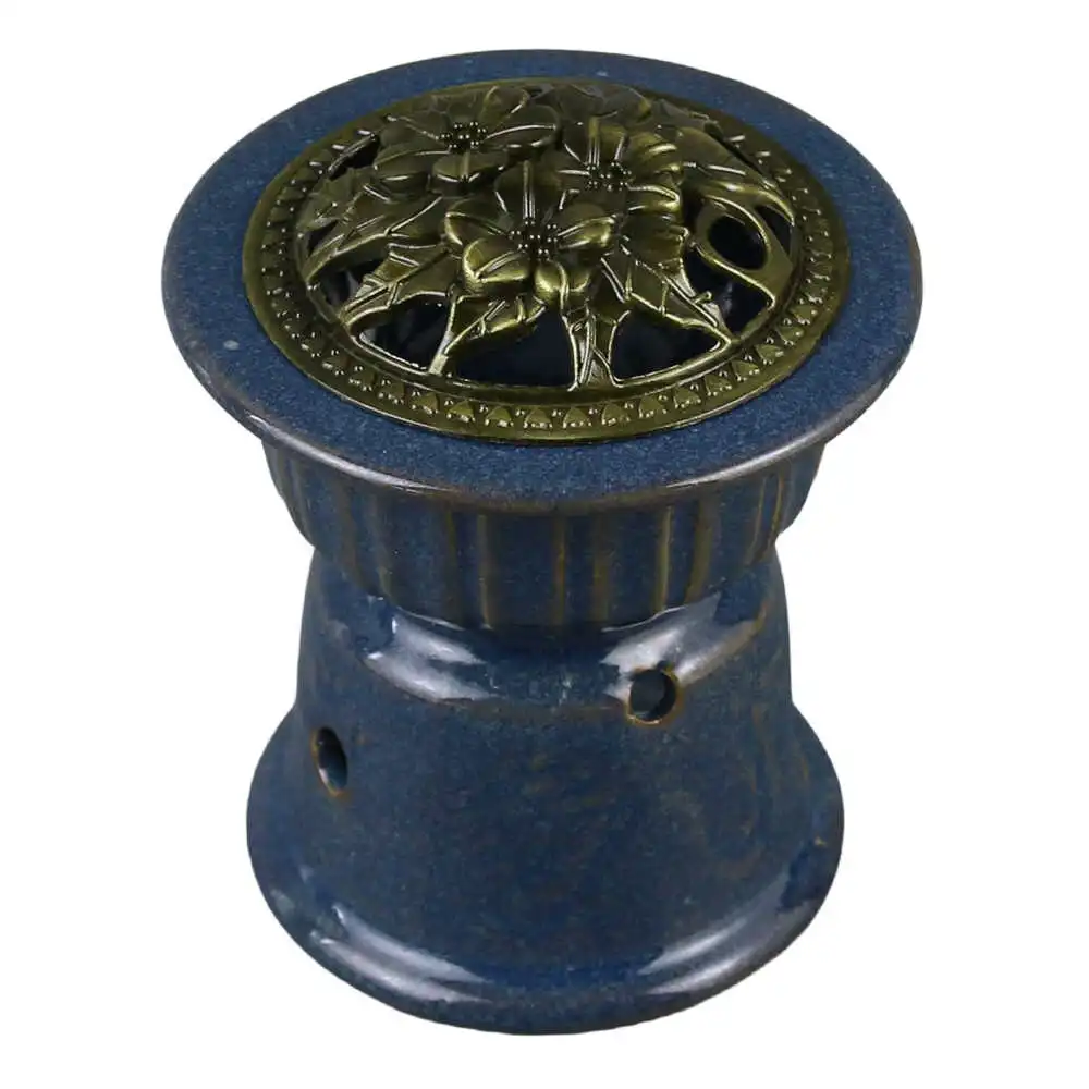Casă și decorațiuni - Candela aromaterapie din ceramica 11 cm albastru
