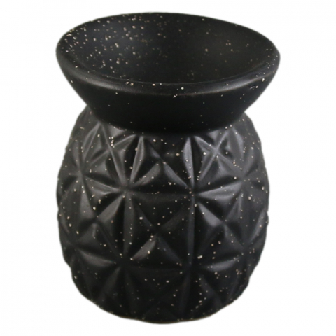 Lumânari și candele - Candela ceramica aromaterapia negru romb 10.5 cm