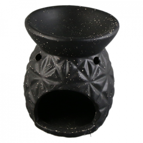 Candela ceramica aromaterapia negru romb 10.5 cm [1]
