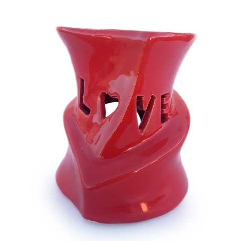 Lumânari și candele - Candela din ceramica in forma de inima 8x9 cm Love