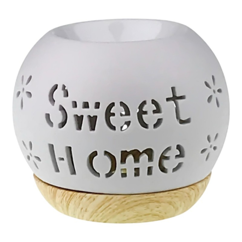 Lumânari și candele - Candela ceramica pe suport lemn 11x10 cm