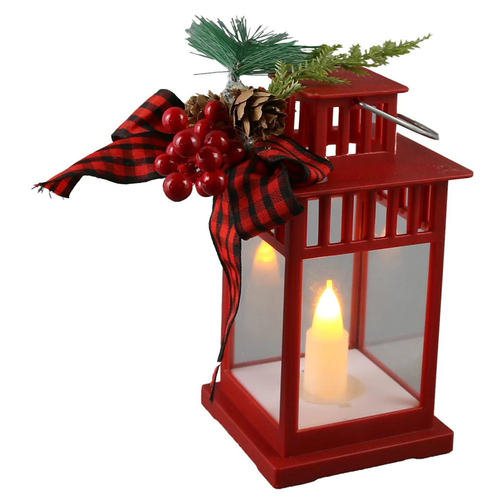 Felinar decorativ din plastic cu lumanare led 8x15 cm [2]