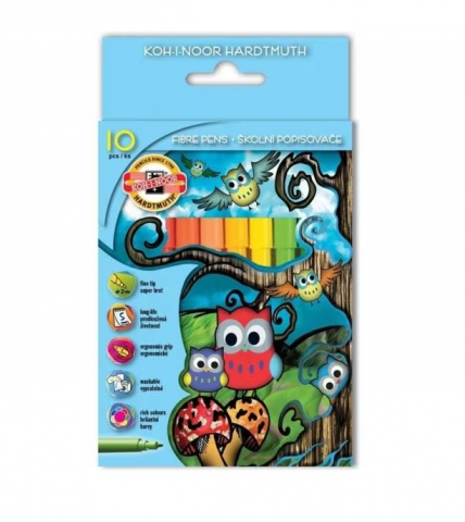 Carioci - Carioca 10 culori set Owls Koh-I-Noor