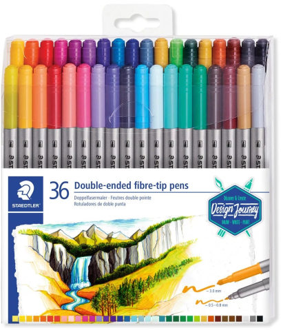 Carioci - Set 36 carioci cu doua capete 0.5-0.8mm/3mm Staedtler