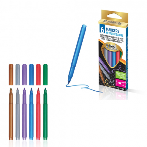 Carioci - Carioca culori metalice 6 buc/set S-COOL