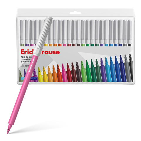 Noutăți Librăria Compas - Carioca varf fibros ErichKrause 24 culori/set