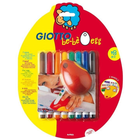 Carioci - Carioci be-be 8 culori /set cu dispozitiv de ghidaj colorat Giotto