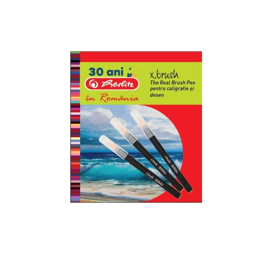 Instrumente de scris - Carioci cu varf de pensula X Brush Set 6+1 Herlitz