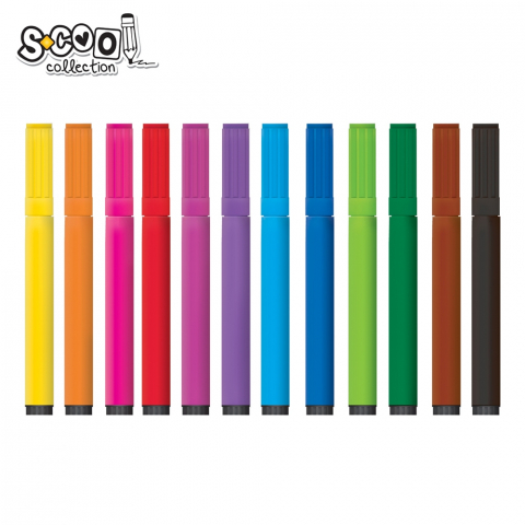 Carioca jumbo 12 culori cutie PVC S-COOL [2]