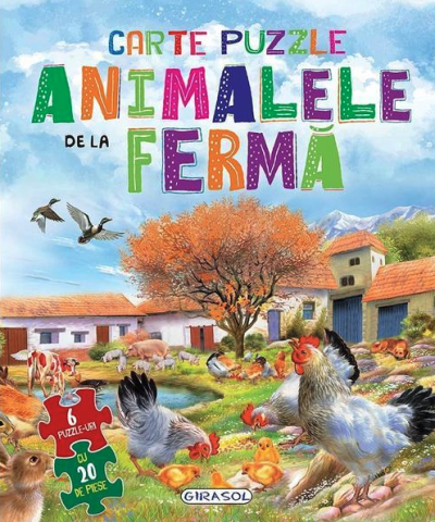 Cărți pentru copii - Carte 6 Puzzle Animale la ferma
