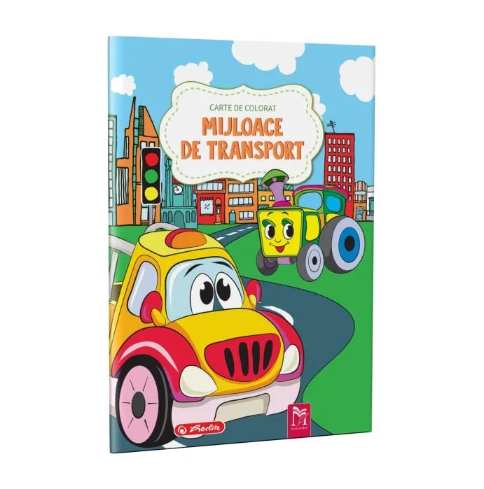 Cărți de colorat - Carte de colorat A4 16 pagini Mijloace de transport II