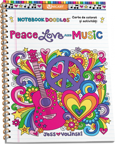 Gastronomie și hobby - Carte de colorat si activitati - Peace Love and Music