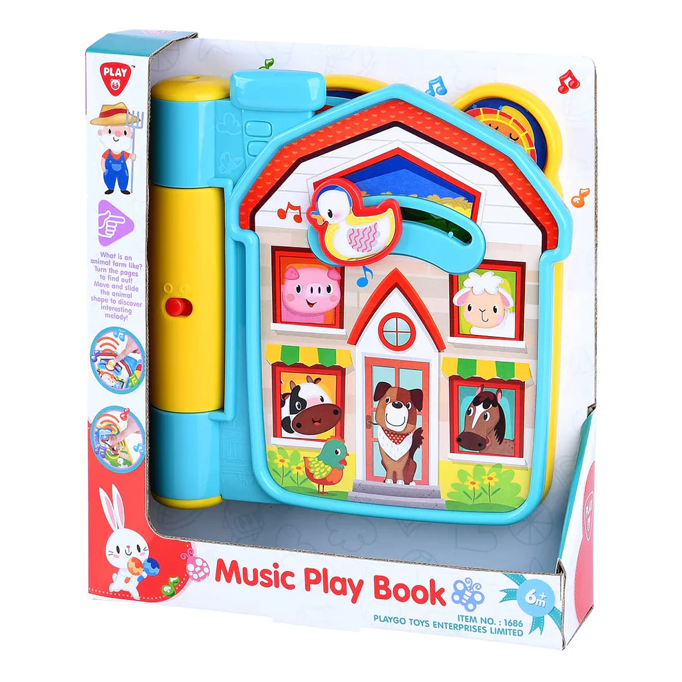 Jucării interactive și tematice - Carte interactiva muzicala cu animale de la ferma Playgo