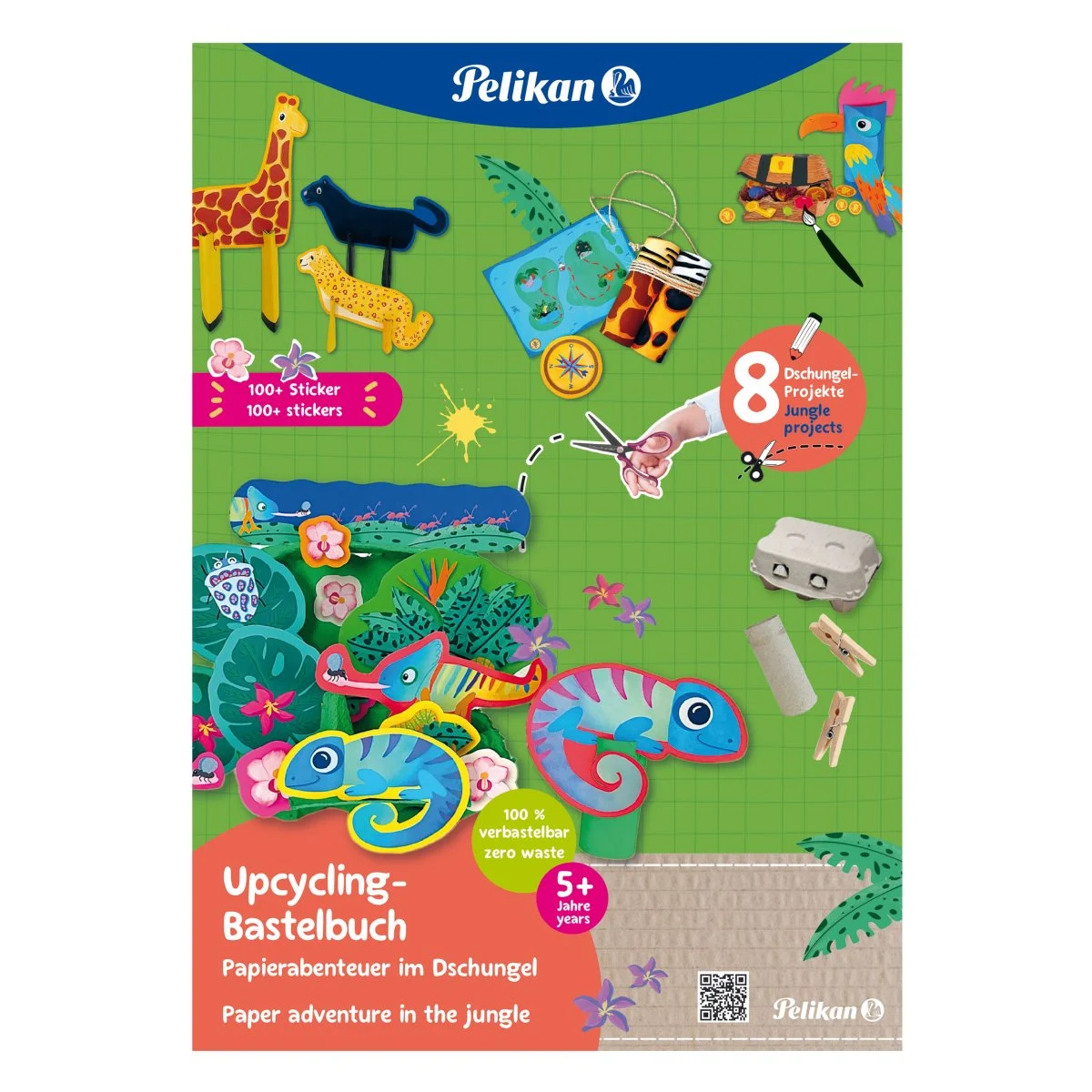 Cărți de colorat - Carte pentru activitati creative cu stickere motiv Jungle A4 32 file