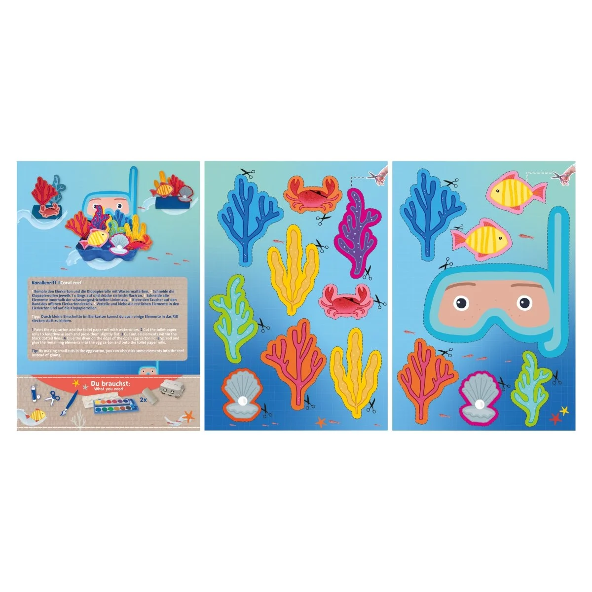 Carte pentru activitati creative cu stickere motiv Sea World A4 32 file [4]
