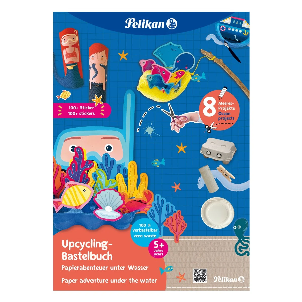 Cărți de colorat - Carte pentru activitati creative cu stickere motiv Sea World A4 32 file