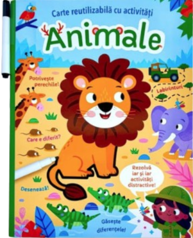 Cărți pentru copii - Animale. Carte reutilizabila cu activitatii - Sarah Wade