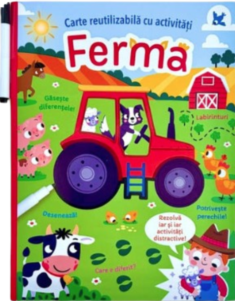 Cărți - Ferma. Carte reutilizabila cu activitati - Sarah Wade