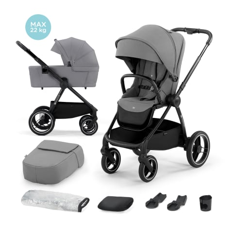 Cărucioare - CARUCIOR KINDERKRAFT NEA, 2 IN 1, PLATINUM GREY