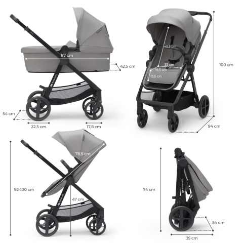 CARUCIOR KINDERKRAFT NEWLY, 3 IN 1, LIGHT GREY [6]
