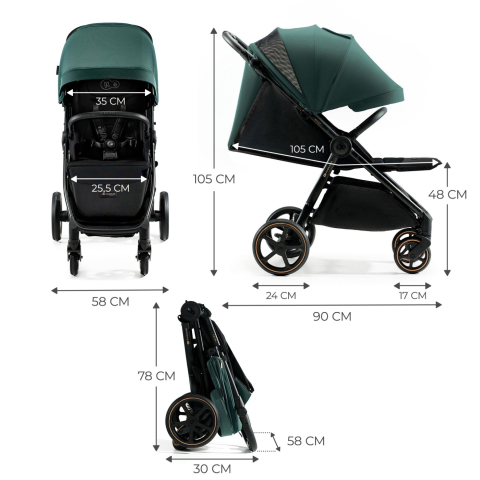 CARUCIOR SPORT, ULTRA COMPACT, KINDERKRAFT MITZY, 0-22 KG, JADE GREEN [4]