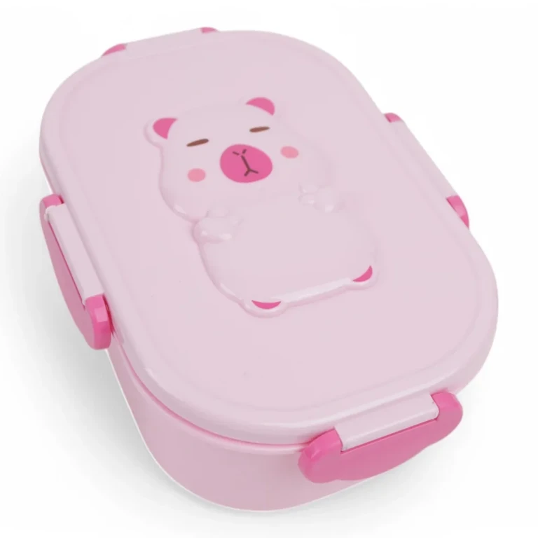 Accesorii școlare - Caserola alimentara copii model ursulet roz 500 ml