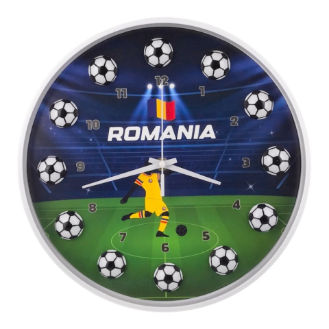 Ceasuri decorative - Ceas cu fotbalist Romania 30 x 30 cm