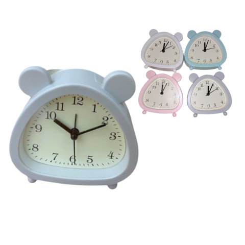 Articole pentru copii - Ceas de masa copii cu urechiuse culori diferite