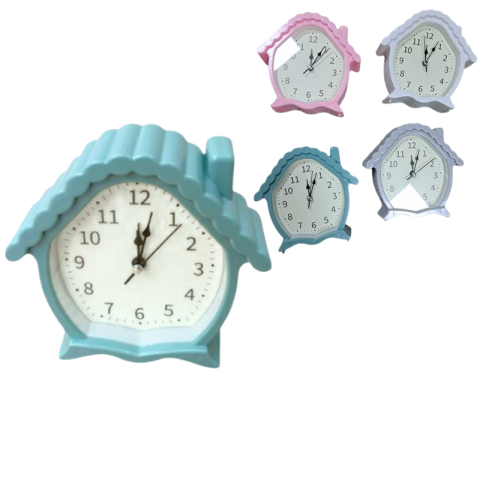 Articole pentru copii - Ceas de masa copii cu acoperis de casa culori diferite