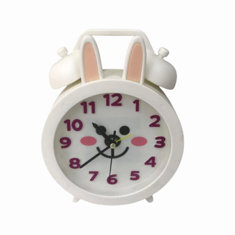 Articole pentru copii - Ceas de masa urechi iepuras alb