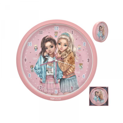 Articole pentru copii - Ceas de perete Top Model roz fete