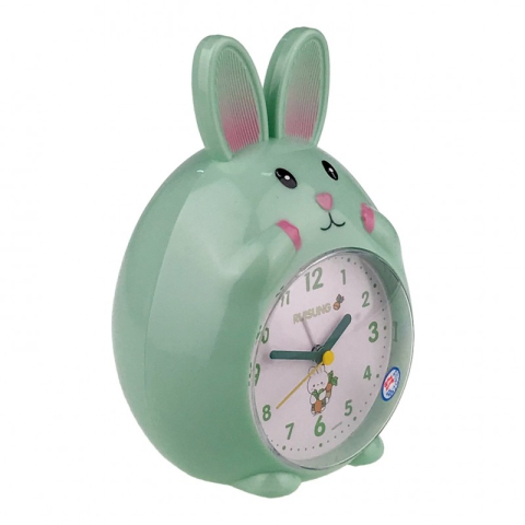 Ceas de masa din plastic in forma de iepure cu lumina si muzica 13x19 cm culori diferite [4]