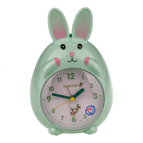 Ceas de masa din plastic in forma de iepure cu lumina si muzica 13x19 cm culori diferite [3]