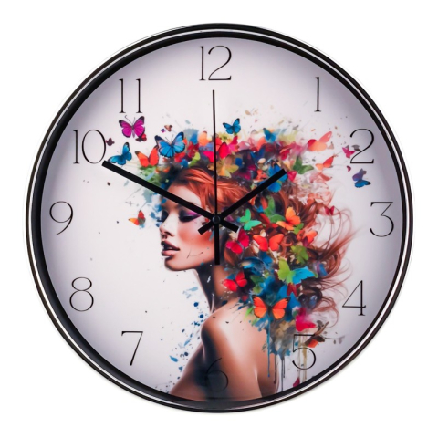 Ceas perete 30 cm Femeie si fluturi [1]