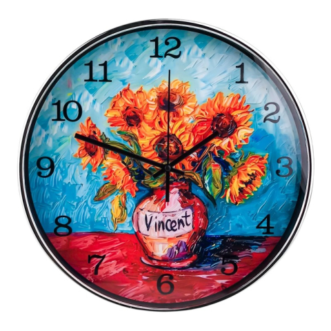 Ceas perete 30 cm cu flori pictate [2]
