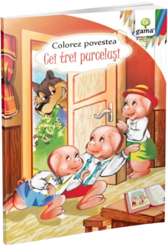 Cărți de colorat - Cei trei purcelusi