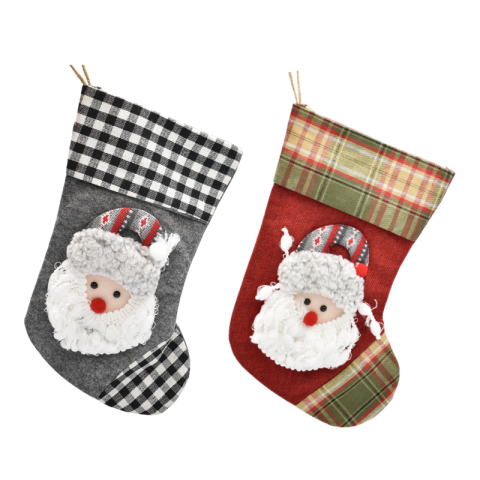Noutăți Librăria Compas - Ciorapel decorativ de Craciun 23x17 cm diferite culori