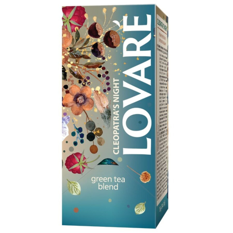 Amestec de ceai verde, petale de flori si fructe, cu aroma de zmeura Cleopatra's Night 24 plicuri x 2 g Lovare [2]