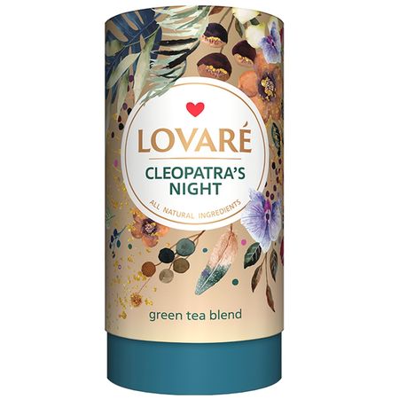 Amestec de ceai verde, petale de flori si fructe, cu aroma de zmeura Cleopatra's Night 80 g Lovare [0]