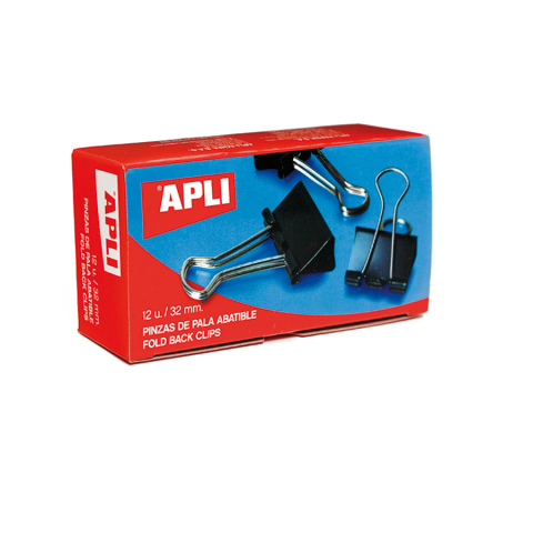 Clipsuri și pioneze - Clame metalice APLI negre 12 buc /set